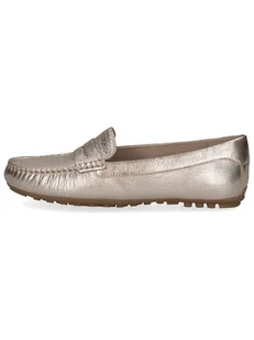 Caprice Skórzane mokasyny w kolorze złotym - Mokasyny damskie - miniaturka - grafika 1