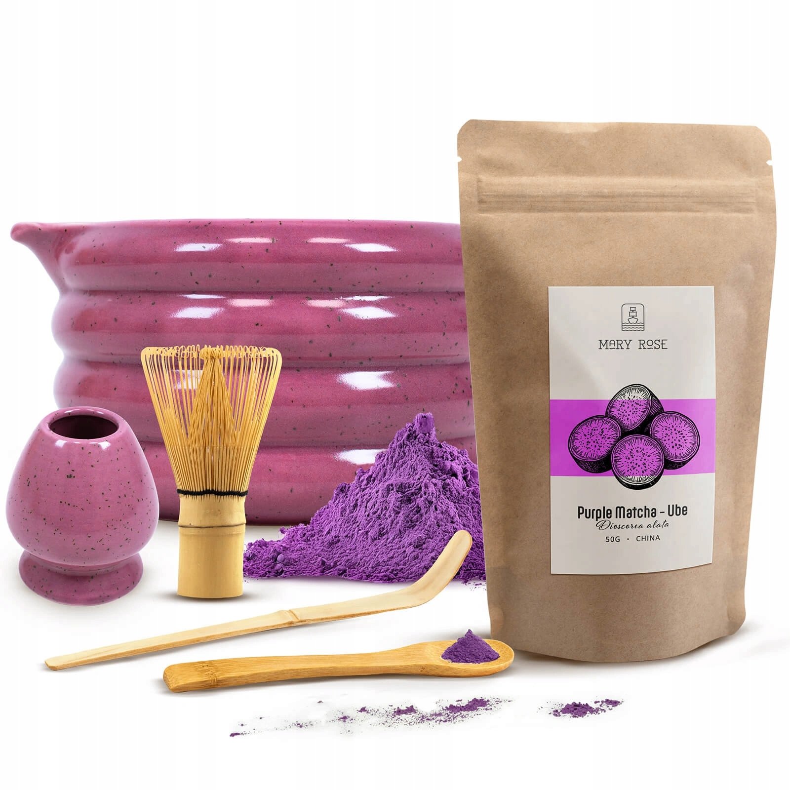 Zestaw do przygotowania Purple Matcha Ube 50g Akcesoria do matchy