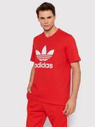 Koszulki męskie - Adidas T-Shirt Trefoil HE9511 Czerwony Regular Fit - miniaturka - grafika 1