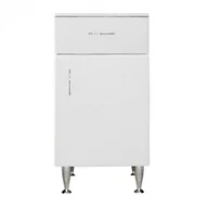 Szafki łazienkowe - Szafka niska Bianca Plus 45 z 1 drzwiami, 1 szufladą, biały wysoki połysk, prawa - miniaturka - grafika 1