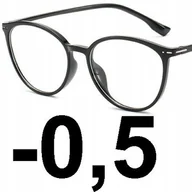 Okulary korekcyjne, oprawki, szkła - Okulary minusy kujonki kocie oczy korekcyjne -0.5 - miniaturka - grafika 1
