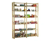 Regały - Regał Na Książki Drewniany B32R 220X170X38 7 Półek Naturalny Surowy Drewno Sosnowe Naturalny B32R_220X170X38_N0F1 / Wamar-Sosenka - miniaturka - grafika 1