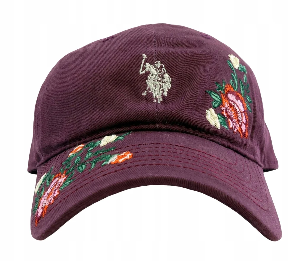 Czapka daszkiem damska młodzieżowa U.S. Polo Assn. 54-59cm Haft Kwiaty Lato