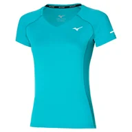 Koszulki i topy damskie - Koszulka damska Mizuno  Sun Protect Tee Algiers Blue XS - miniaturka - grafika 1