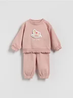 Komplety dla niemowląt - Reserved - Bawełniany komplet z naszywką - brudny róż - miniaturka - grafika 1