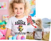 Koszulki dla dziewczynek - Koszulka dla dziewczynki do szkoły z imieniem - JESTEM GOTOWA NA SZKOŁĘ - miniaturka - grafika 1