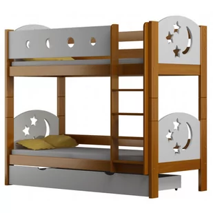 Drewniane łóżko 2-osobowe z szufladą, olcha - Mimi 4X 180x80 cm - Łóżka dla dzieci i młodzieży - miniaturka - grafika 1