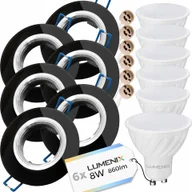Oprawy, klosze i abażury - 6x Oprawa halogen Szklana okrągła Led GU10 8W - miniaturka - grafika 1