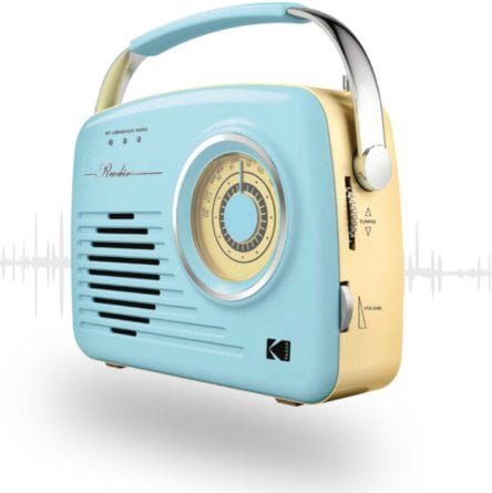 RetroAudio Retro Radio RR-7302 Bluetooth AUX USB AM FM Styl Vintage Przenośne Niebieskie