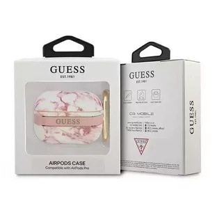 Guess GUAPHCHMAP AirPods Pro cover różowy/pink Marble Strap Collection - Akcesoria do słuchawek - miniaturka - grafika 3