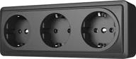 Gniazdka elektryczne - SOCKET 3PL SL+250 ANTRACITE - miniaturka - grafika 1