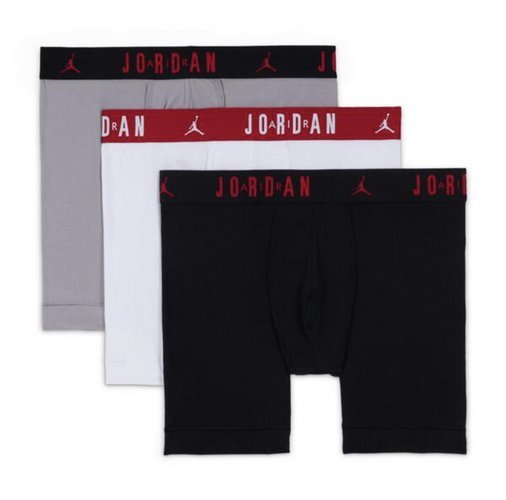 Bokserki męskie Air Jordan Flight Cotton Core 3-Pack Boxer Brief - JM0622-F66-L