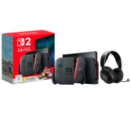Konsole Nintendo - Nintendo Switch 2 Joy-Con Czarny + Mario Kart World + Słuchawki bezprzewodowe SteelSeries Arctis Nova 5P - miniaturka - grafika 1