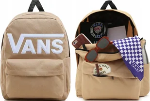 PLECAK SZKOLNY VANS OLD SKOOL BEŻOWY DUŻY KLASYK REALM DESKA DESERT - Plecaki szkolne i tornistry - miniaturka - grafika 1