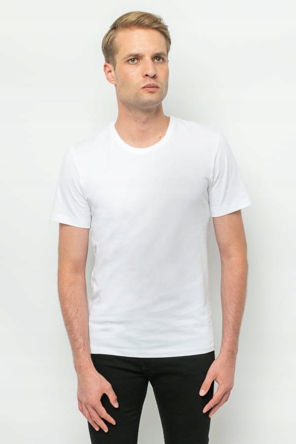 T-SHIRT MĘSKI HUGO BOSS 50495254 BIAŁY 3 PACK - S BAWEŁNIANA KOSZULKA LOGO