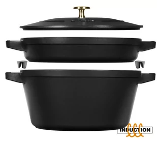 Zestaw 2 naczyń żeliwnych z pokrywką STAUB 40508-383-0 - czarny 24 cm - Zestawy garnków i patelni - miniaturka - grafika 2