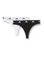 Majtki damskie - adidas Sports Underwear Stringi damskie, Czarny/średni Heather Grey, XS - miniaturka - grafika 1