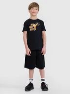 Spodnie i spodenki dla chłopców - 4F Spodenki dresowe chłopięce - czarne 122 (6-7 lat) - miniaturka - grafika 1