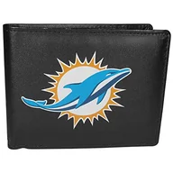 Portfele - Siskiyou Sports NFL męski portfel Miami Dolphins Bi-fold duże logo jeden rozmiar czarny - miniaturka - grafika 1