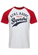 Koszulki męskie - Superdry Koszulka męska z nadrukiem, Glacier Grey Marl/Red, M - miniaturka - grafika 1