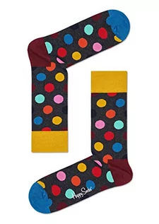Skarpetki męskie - Happy Socks Big Dot, kolorowe i zabawne, Skarpety dla kobiet i mężczyzn, Niebieski-Czerwony-Żółty (41-46) - grafika 1