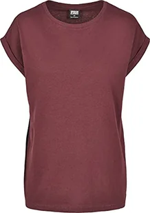 Urban Classics Damska koszulka z przedłużonymi ramionami, koszulka z krótkim rękawem, okrągły dekolt, Czerwony (Redwine), 4XL - Koszulki i topy damskie - miniaturka - grafika 1