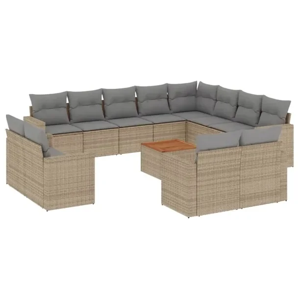 Zestaw mebli ogrodowych rattan PE beżowy 62x62x69 cm, stół 55x55x37 cm