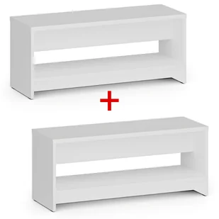 Ławka szatniowa z półka na obuwie 1+1 GRATIS, wzmocniona, 1000 mm, biały - Wyposażenie sportowe i gimnastyczne - miniaturka - grafika 1
