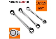 Klucze i nasadki - Klucz oczkowy dwustronny z grzechotką 18x19mm - miniaturka - grafika 1