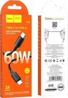 Kable USB - Kabel USB Hoco HOCO kabel Typ C do Typ C PD 3A 60W X96 1 m czarny - miniaturka - grafika 1