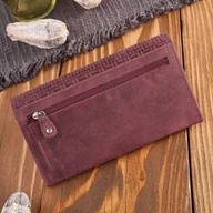 Portfele - Paolo Peruzzi Portfel damski skórzany w stylu vintage duży różowy T-109-HCH - miniaturka - grafika 1