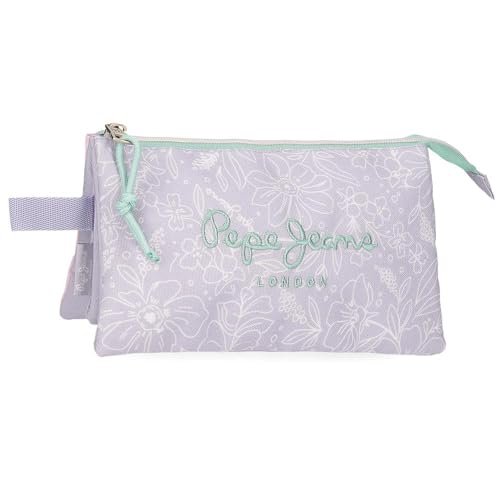Pepe Jeans Renata Pokrowiec Triple Purple 22x12x5 cm Poliester by Joumma Bags, Fioletowy, Talla única, Potrójne etui