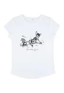 Koszulki i topy damskie - Disney Classics Women's Bambi Friendship Organic Rolled Sleeve t-shirt damski, biały, L, biały, L - miniaturka - grafika 1