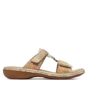 Klapki Rieker 659X6-90 Beżowy - Klapki i japonki damskie - miniaturka - grafika 1