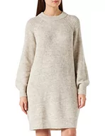 Sukienki - ONLY Damska sukienka Onlvannes L/S Dress KNT, jasnoszary melanżowy, XL - miniaturka - grafika 1