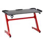 Biurka gamingowe - Czarno-czerwone biurko gamingowe S7-F60 - miniaturka - grafika 1
