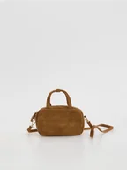 Moda i Uroda OUTLET - Reserved - Zamszowa torebka - beżowy - miniaturka - grafika 1