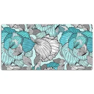 Podkładki na biurko - Mata ochronna z nadrukiem Kwiaty Doodle 120x60 cm, Dywanomat - miniaturka - grafika 1