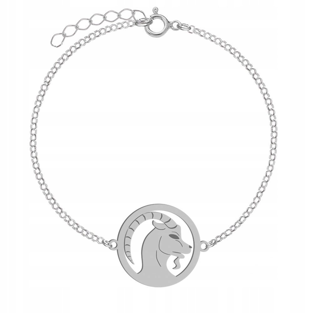 Bransoletka Srebrna ze Znakiem Zodiaku Koziorożec 925 GRAWER GRATIS