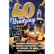 Kartki okolicznościowe i zaproszenia - Karnet Urodziny z nakładką na butelkę 40 - miniaturka - grafika 1