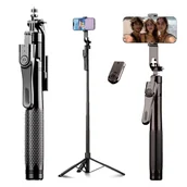 Selfie stick - Kijek Selfie Tripod Alogy FlexPod Max z uchwytem na telefon i mocowaniem 1/4 Stabilizacja pilot Bluetooth 215cm - miniaturka - grafika 1