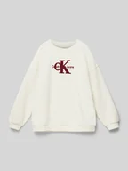Bluzy dla dziewczynek - Bluza o kroju oversized z nadrukiem z logo model ‘TEDDY’ - miniaturka - grafika 1