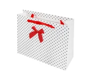 Opakowania i torebki na prezenty - Pigmejka Torba prezentowa PIGMEJKA, biała, 20x25x8 cm - miniaturka - grafika 1