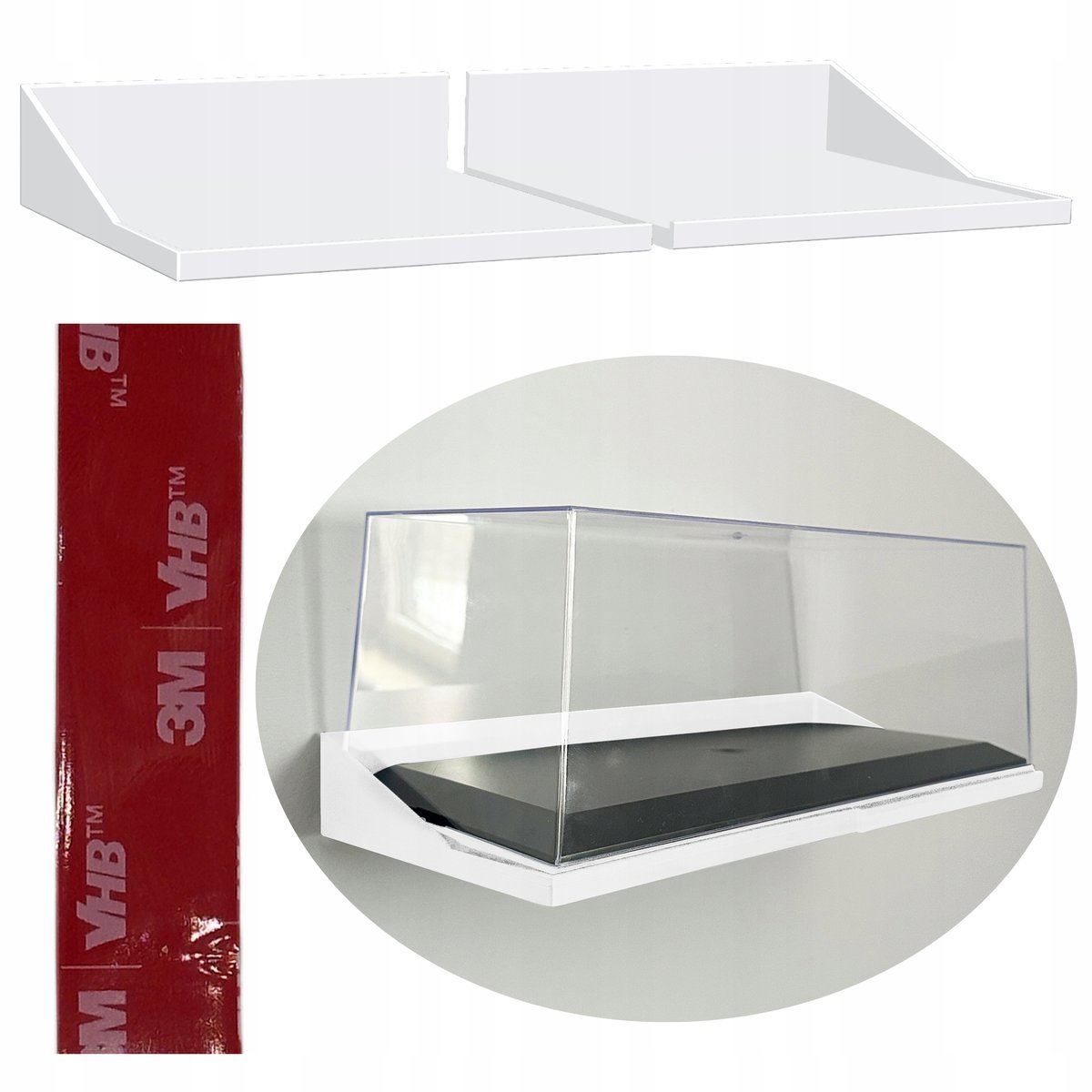 UCHWYT NA GABLOTKĘ DO MODELI W SKALI 1:18 WIESZAK NAŚCIENNY NA GABLOTĘ