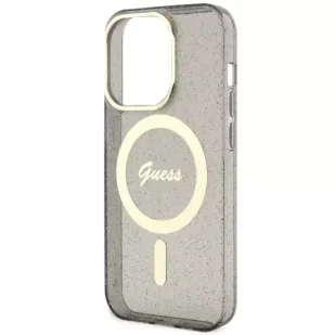 Guess GUHMP14LHCMCGK do Apple iPhone 14 Pro 6.1" czarny/black hardcase Glitter Gold MagSafe - Etui i futerały do telefonów - miniaturka - grafika 6
