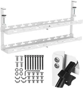 Maskownice do kabli - Organizer podbiurkowy na kable Maclean, max. obciążenie 5kg, max. 728mm, 2 poziomy, biały, MC-102 W - miniaturka - grafika 1