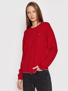 Swetry damskie - Lacoste Sweter AF2404 Czerwony Regular Fit - grafika 1