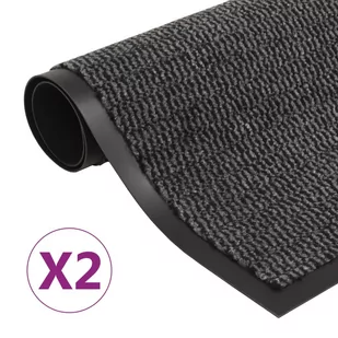 vidaXL Wycieraczki, 2 szt., prostokątne, 60 x 90 cm, antracytowe - Wycieraczki - miniaturka - grafika 1