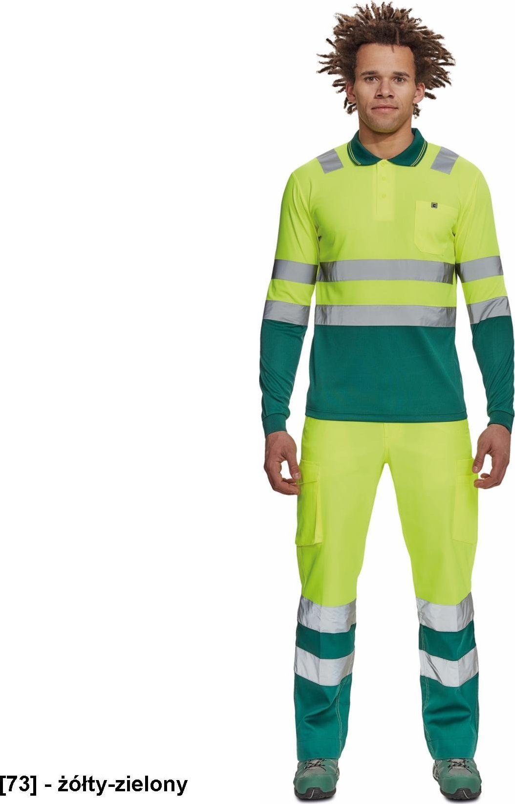 CERVA LEON HV - polo z długim rękawem - żółty-zielony XXL