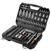 Zestawy narzędziowe - Zestaw narzędzi Neo Klucze nasadowe 1/2", 1/4", zestaw 110 elementów Neo 10-211 - miniaturka - grafika 1